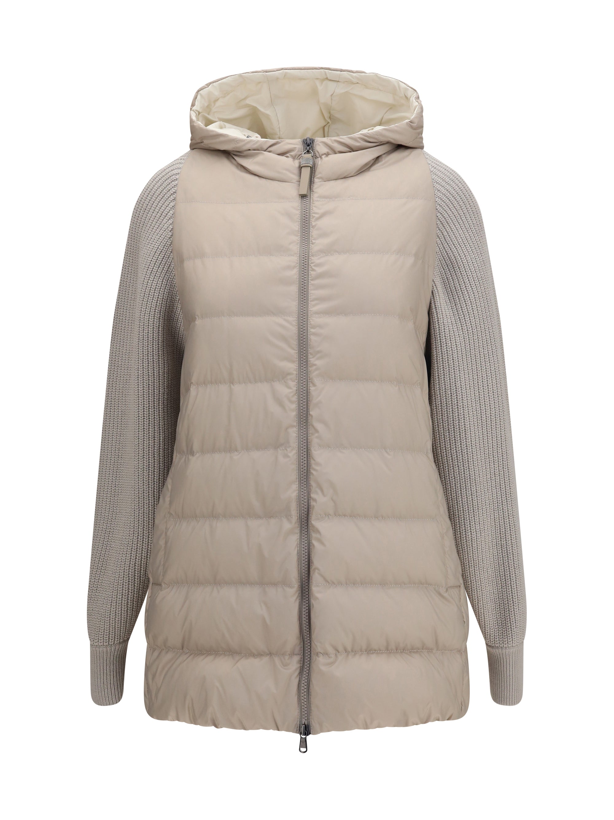 long monili chain puffer jacket
