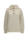 high-neck sailor sweater with buttons