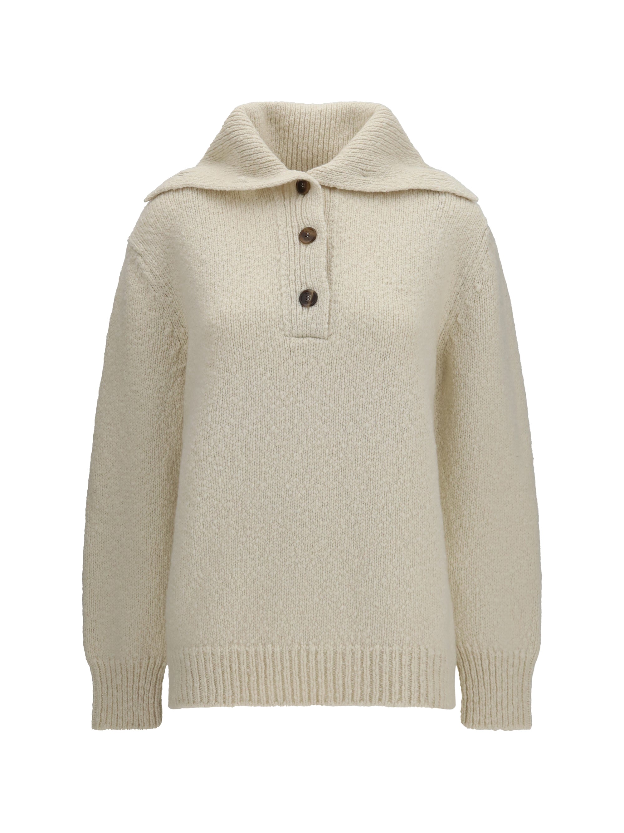 high-neck sailor sweater with buttons