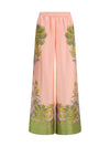 printed silk twill pants