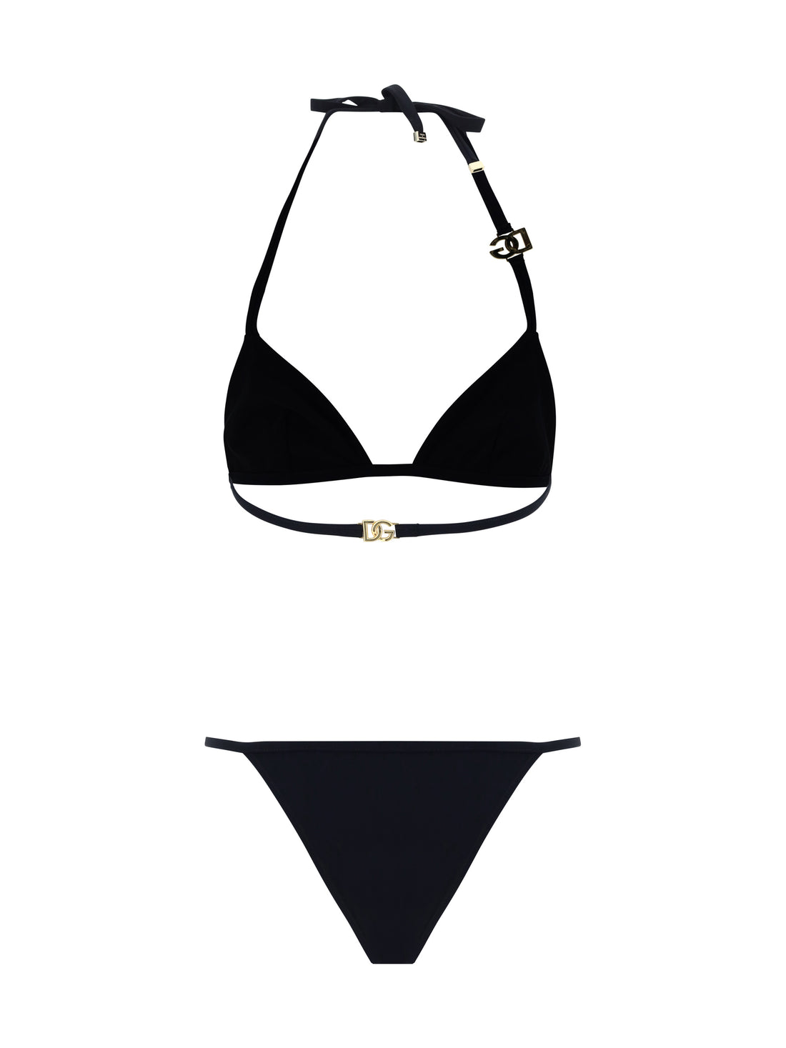 DOLCE &amp; GABBANA 2 triangle bikini with gold plaque