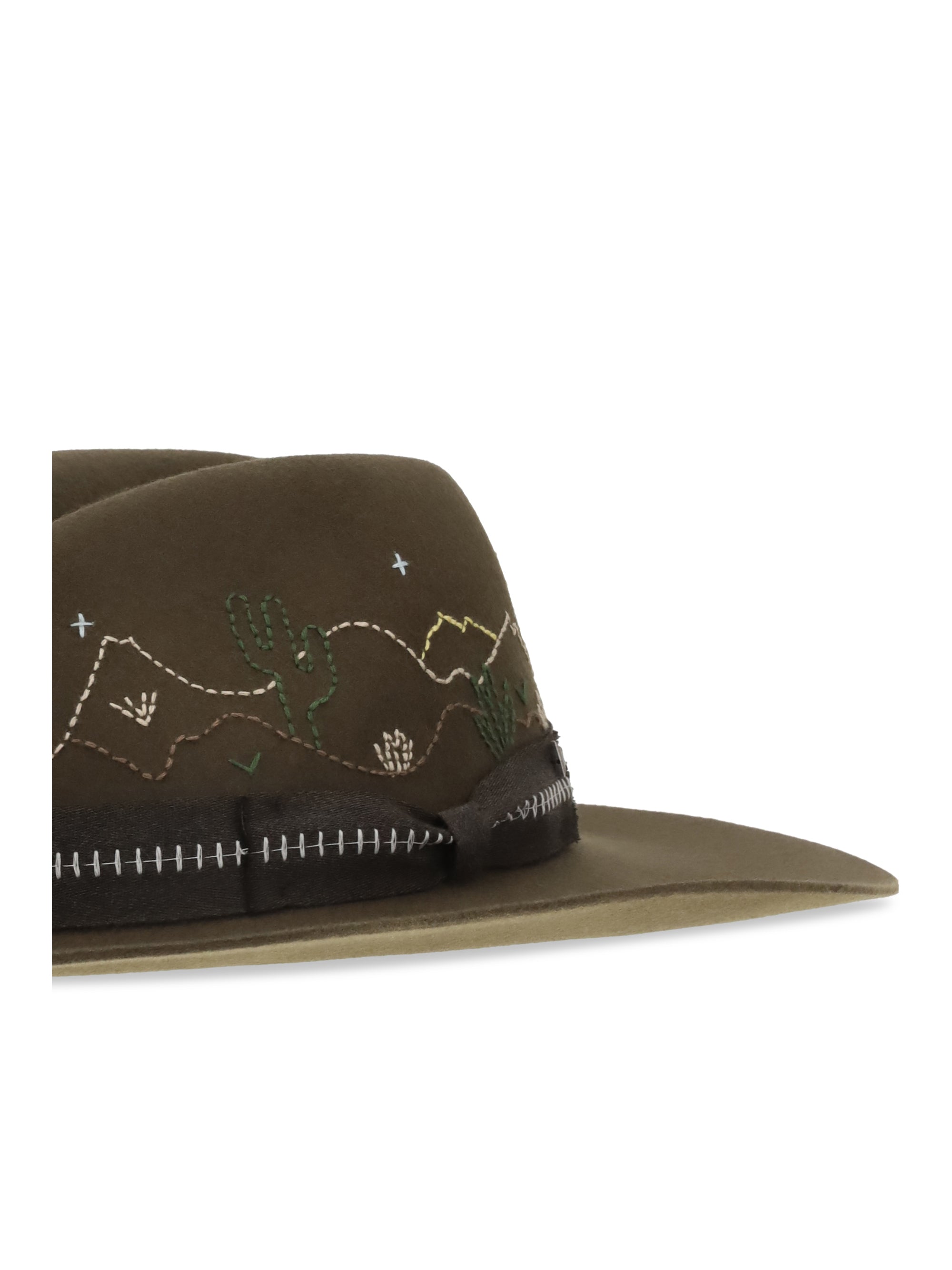 embroidered fedora hat