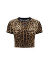 leopard-print cropped t-shirt