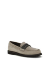 penny loafers in suede with precious clamp