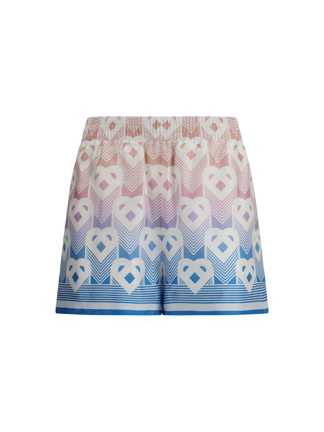 CASABLANCA 8 gradient heart monogram silk shorts
