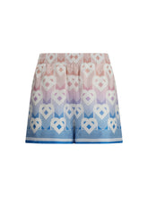 CASABLANCA 8 gradient heart monogram silk shorts