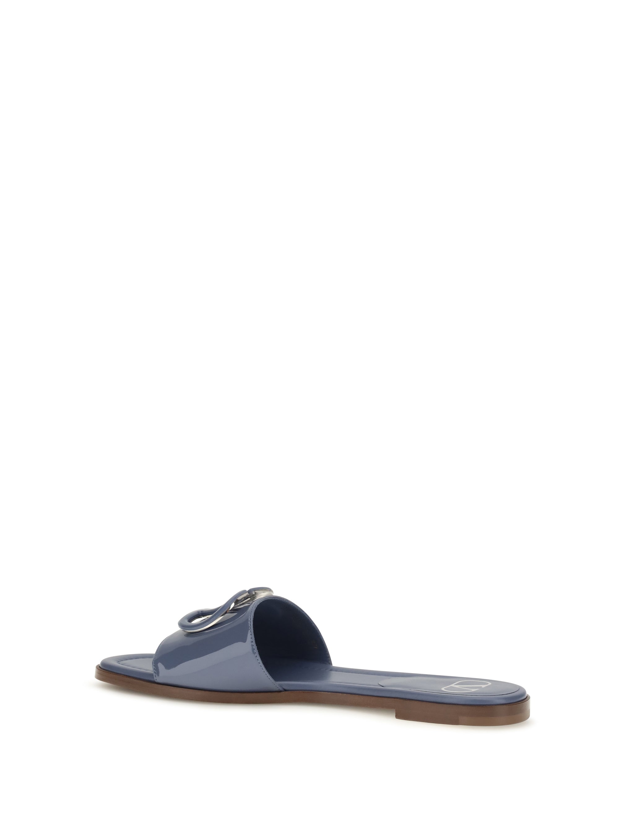 vlogo patent leather slide sandals