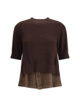 SACAI 2 denim detail sweater