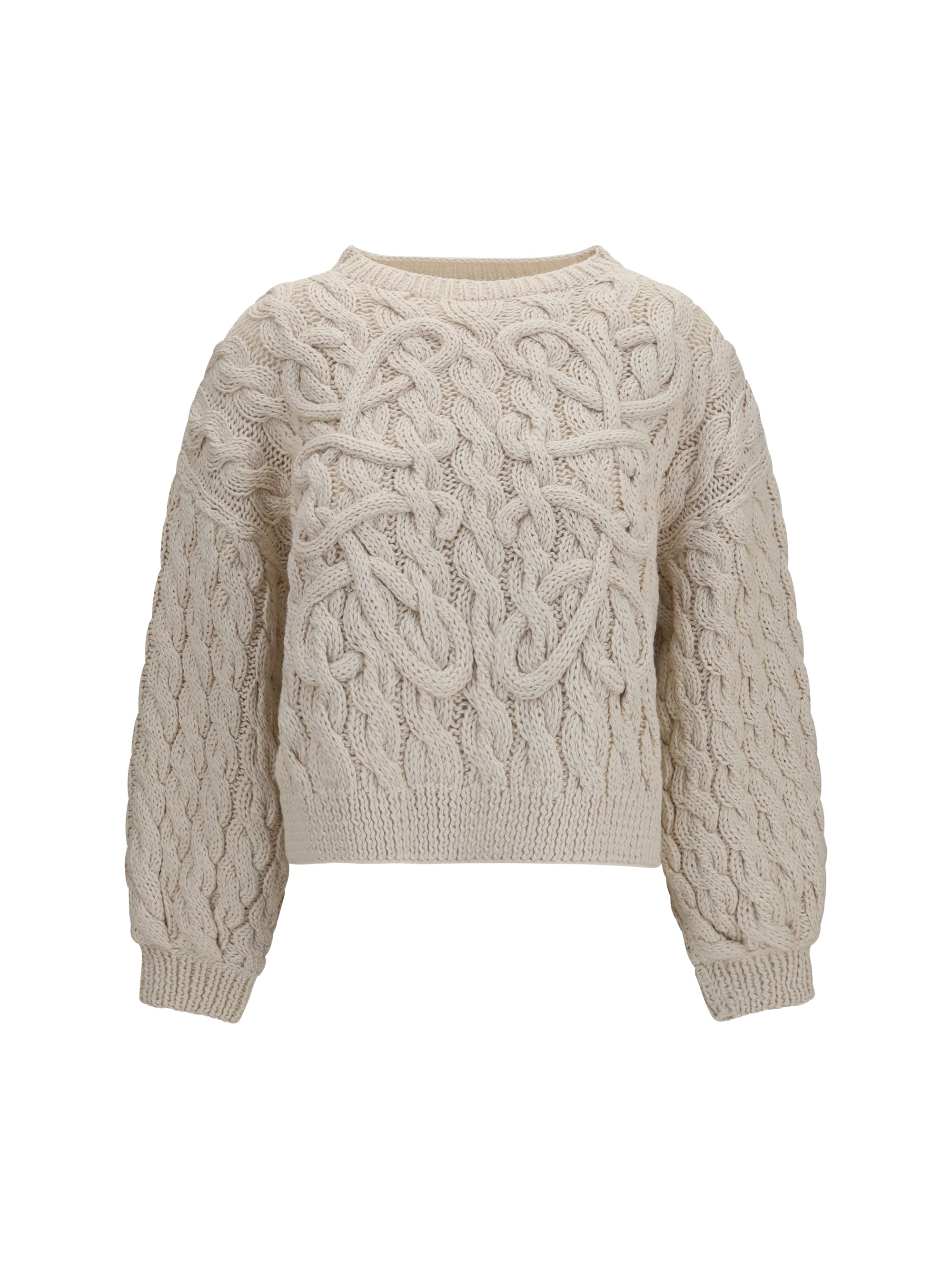 wool and cotton-blend midweight knit