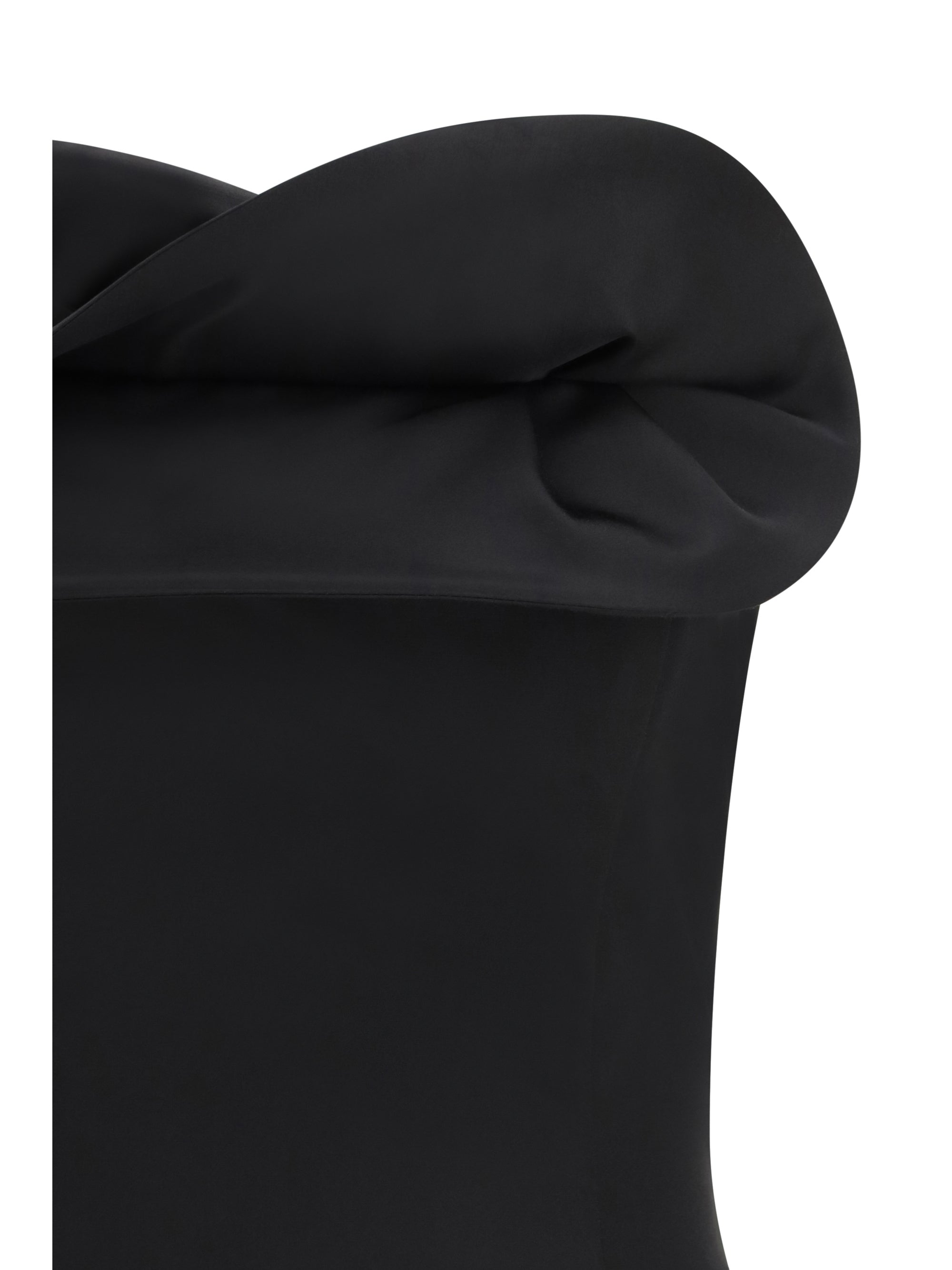 wool and silk corset top with sculptural neckline
