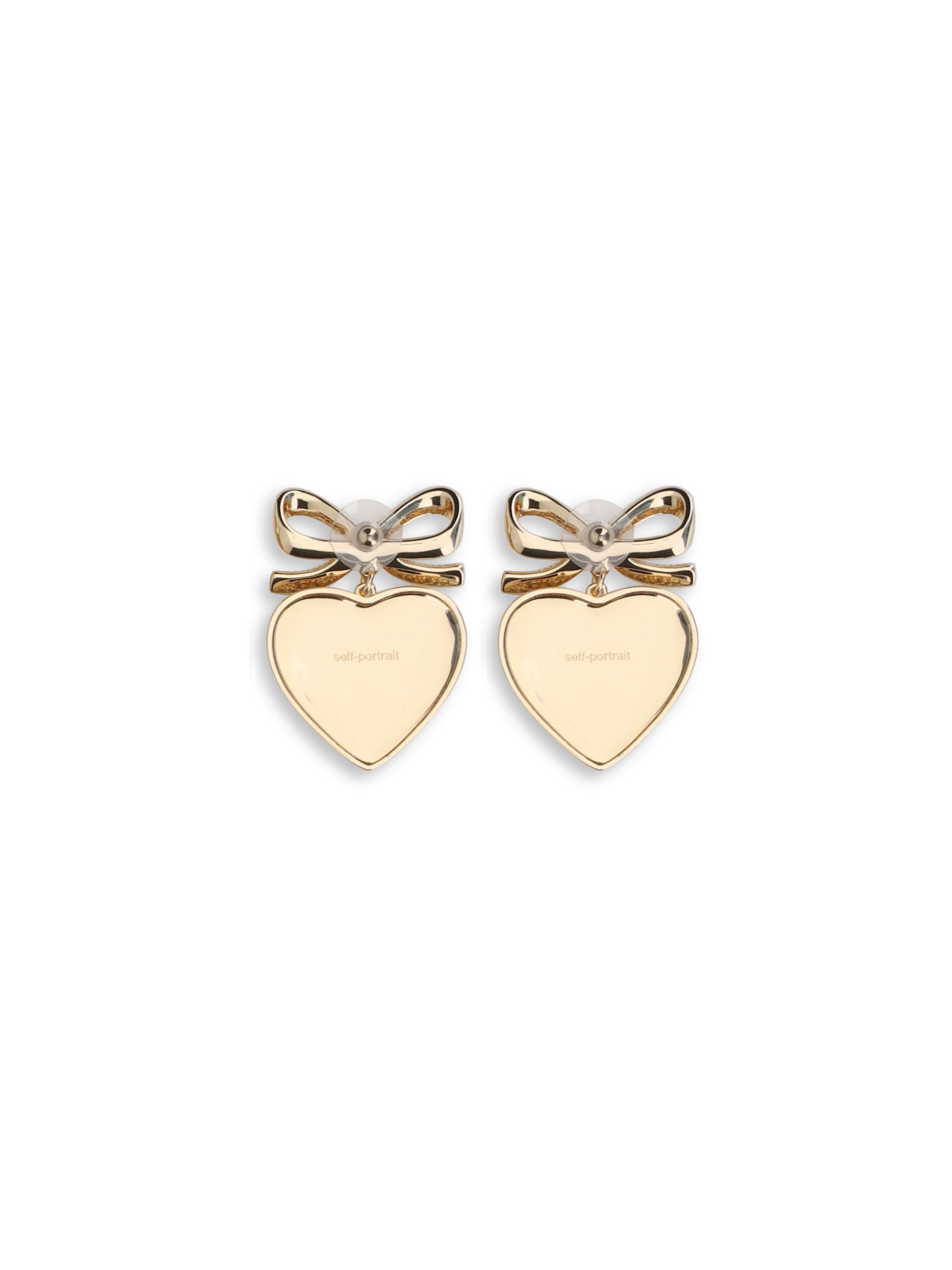 SELF-PORTRAIT OS heart shaped bow earrings