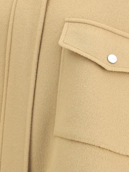 PINKO M double wool-blend fabric caban with high collar