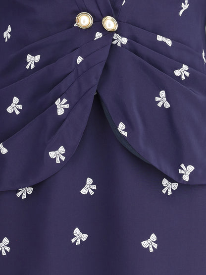 ALESSANDRA RICH 40 bow patterned short dress