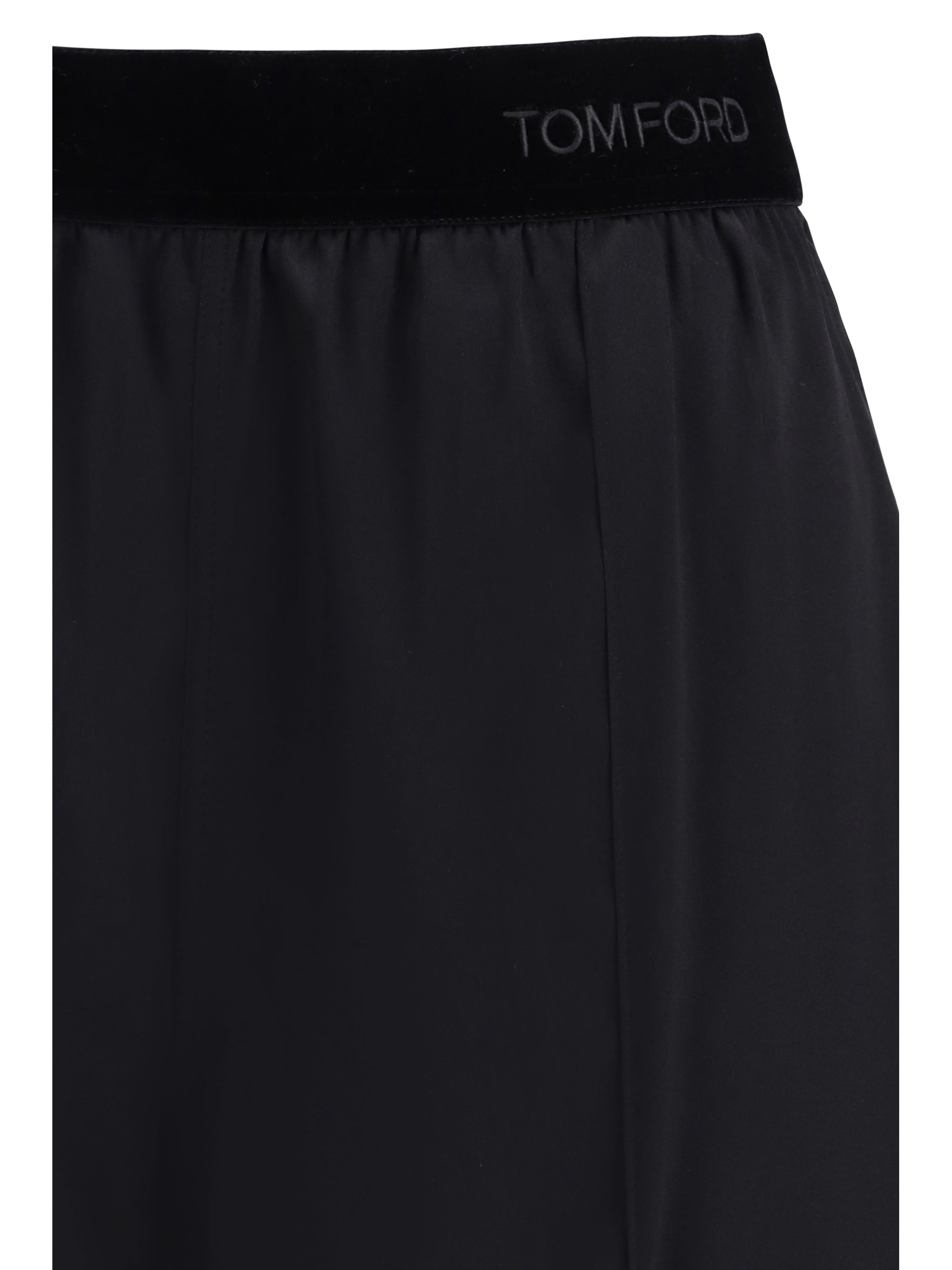 stretch silk satin trousers