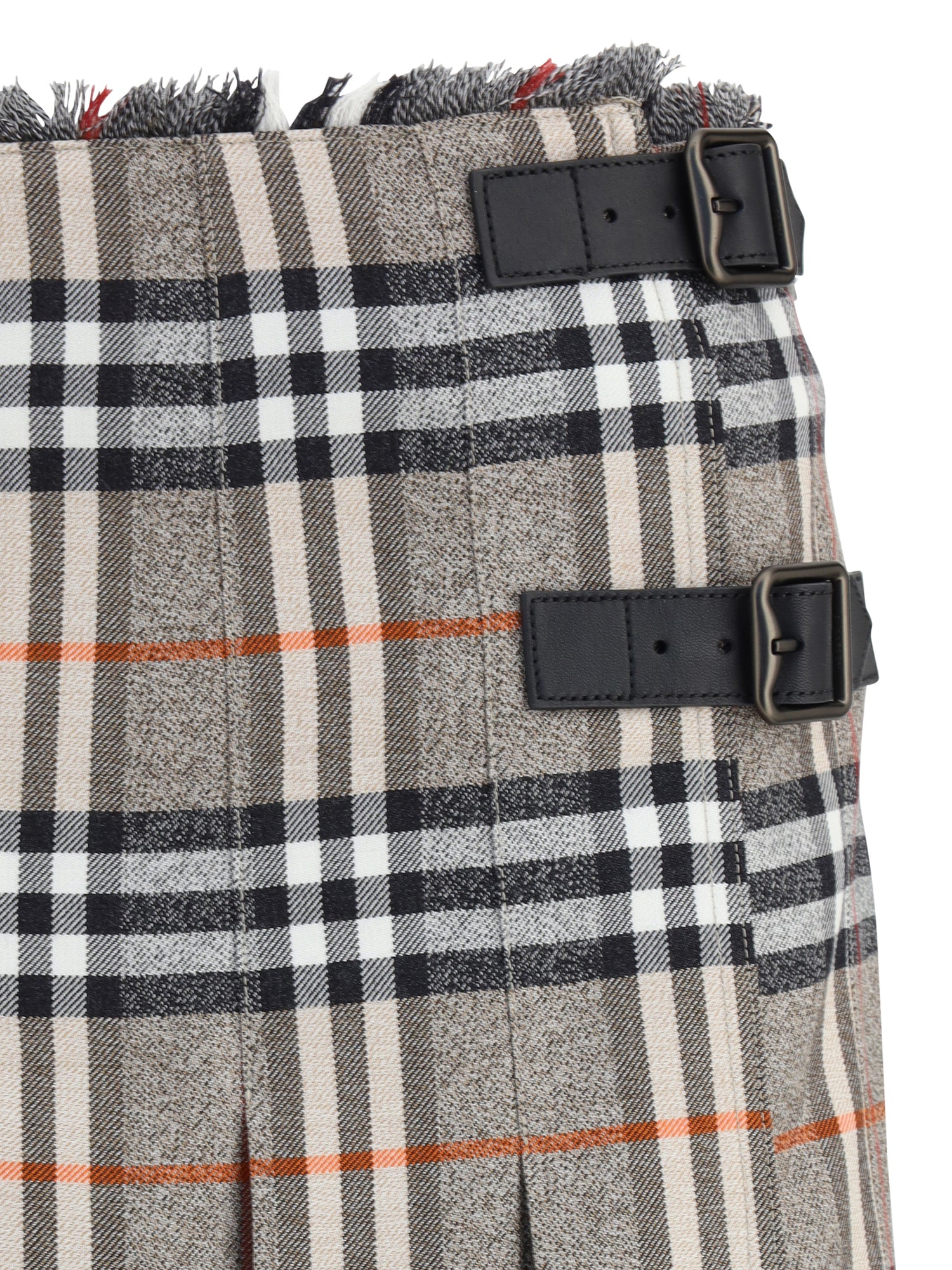 BURBERRY 6 check archive wool miniskirt