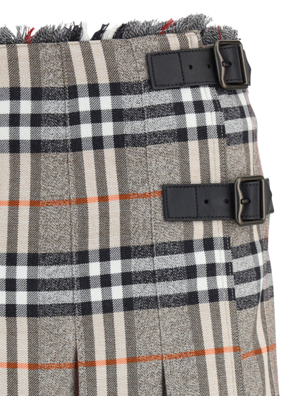 BURBERRY 6 check archive wool miniskirt