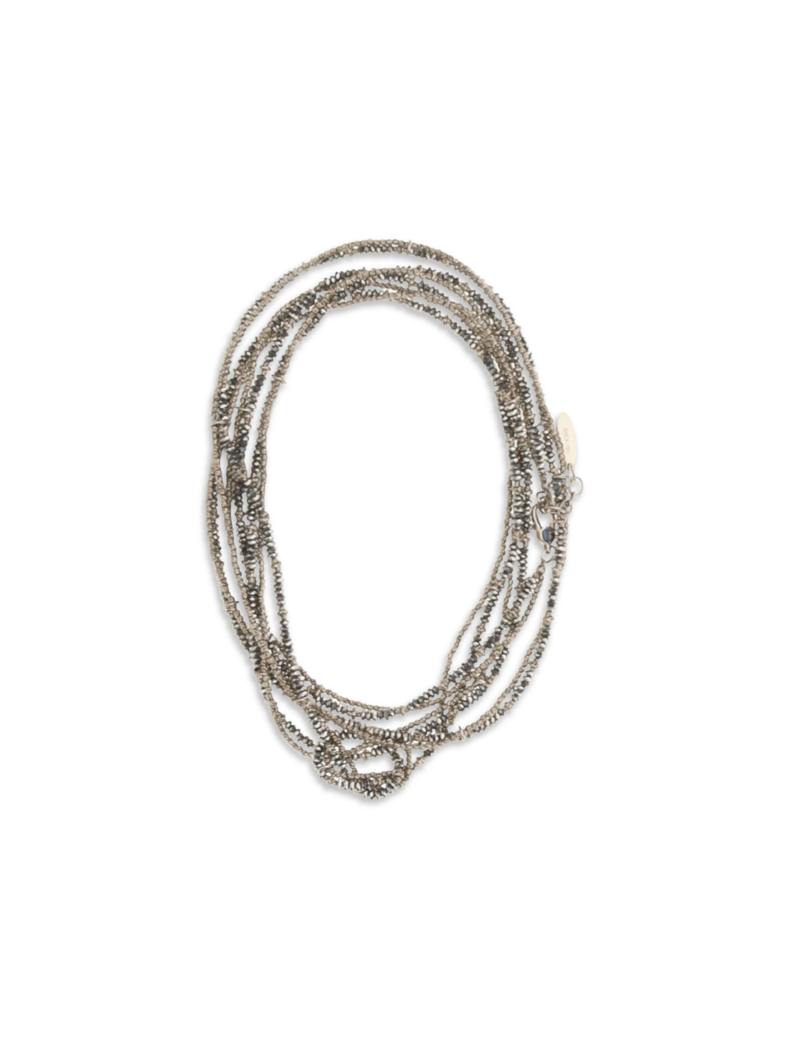BRUNELLO CUCINELLI OS hematite and sterling silver 925 wrap bracelet