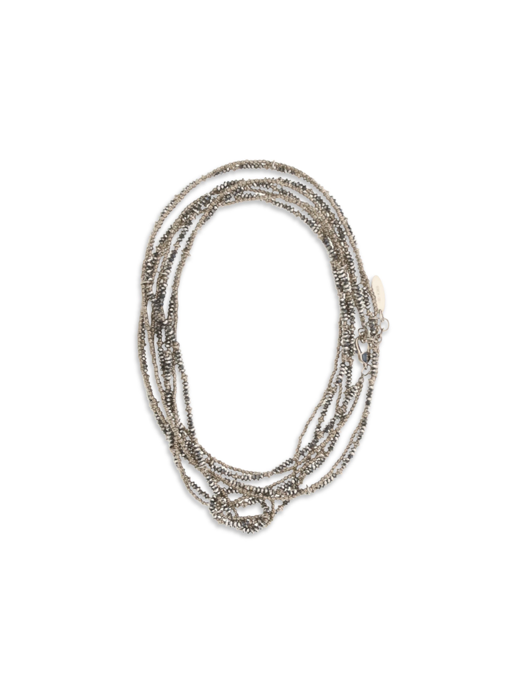 hematite and sterling silver 925 wrap bracelet