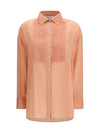 oversized shirt in cotton with pleated bib