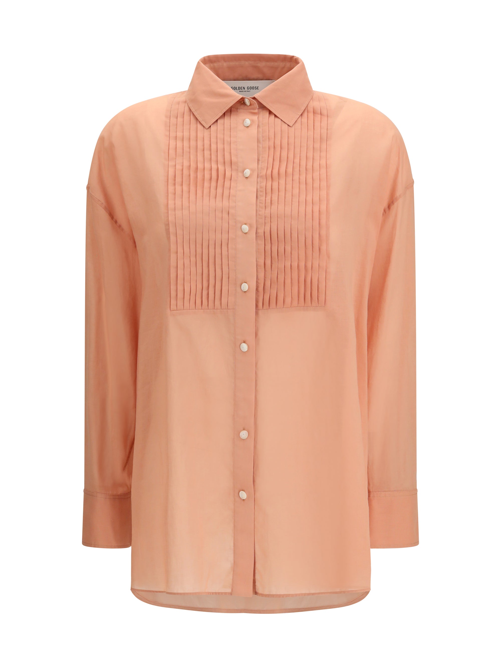 oversized shirt in cotton with pleated bib