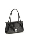retro studded leather shoulder bag