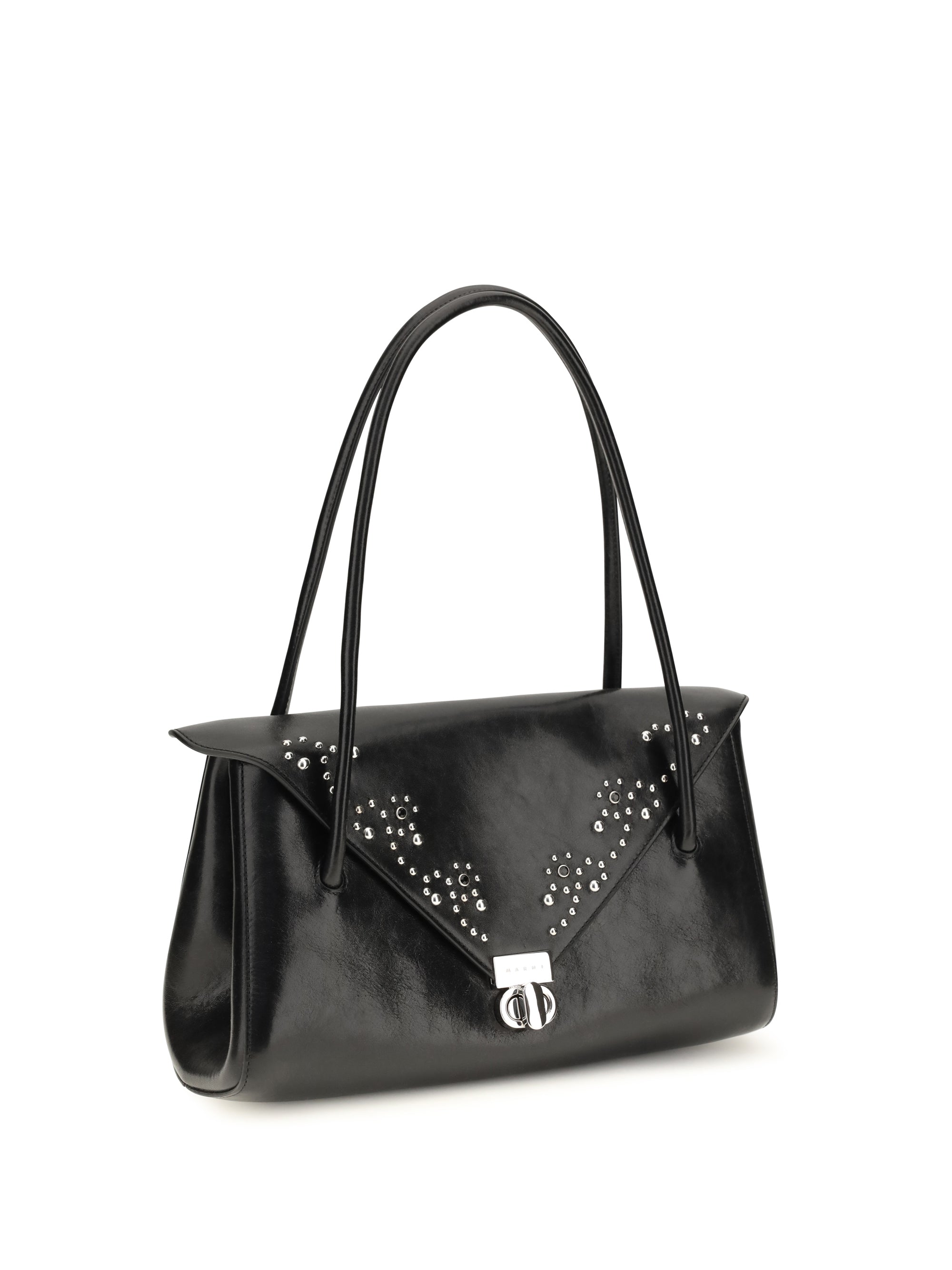 retro studded leather shoulder bag