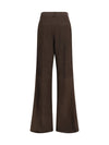 wide-leg suede pants