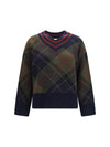 shae tartan wool v-neck sweater