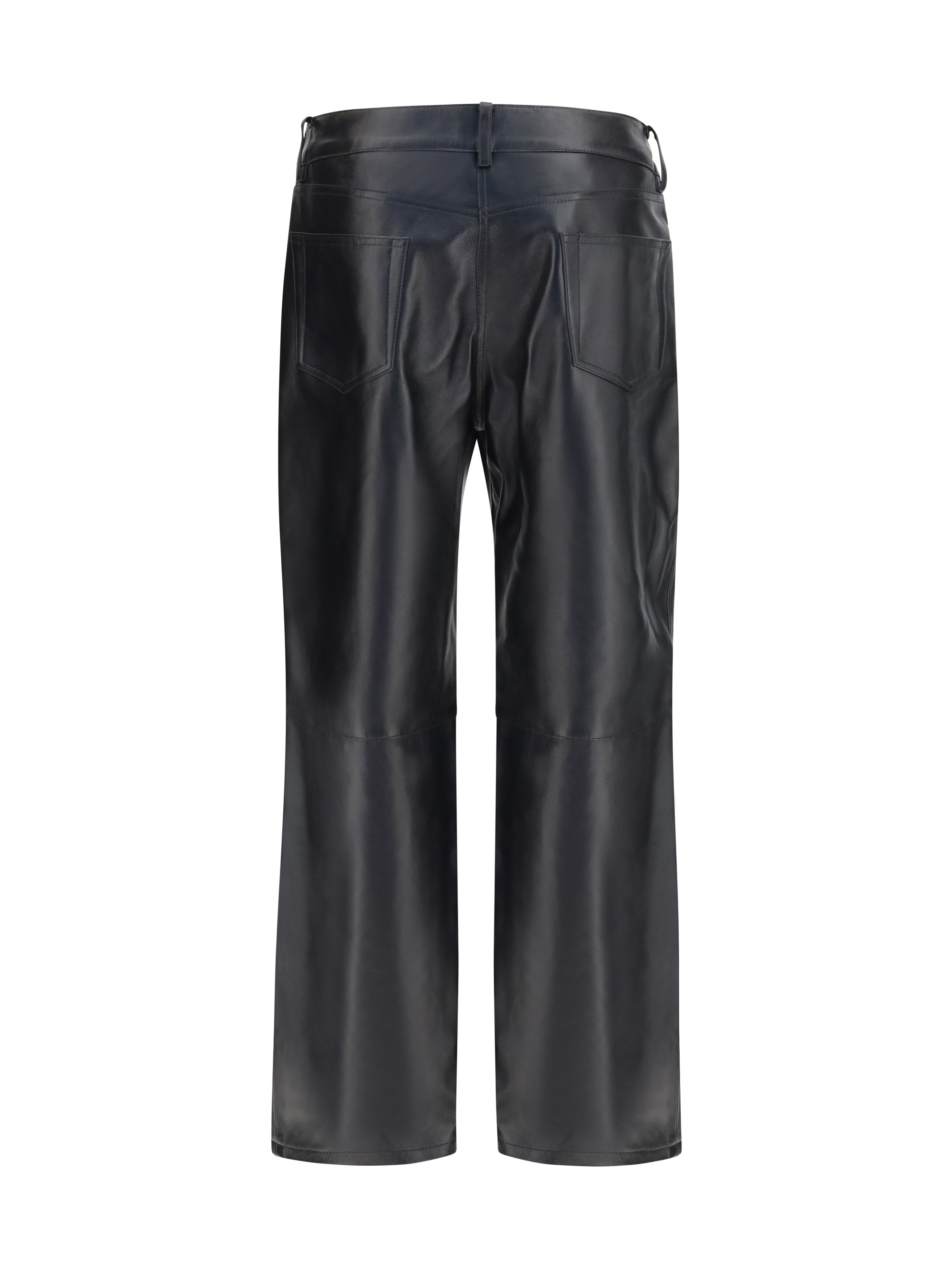 straight-leg leather pants