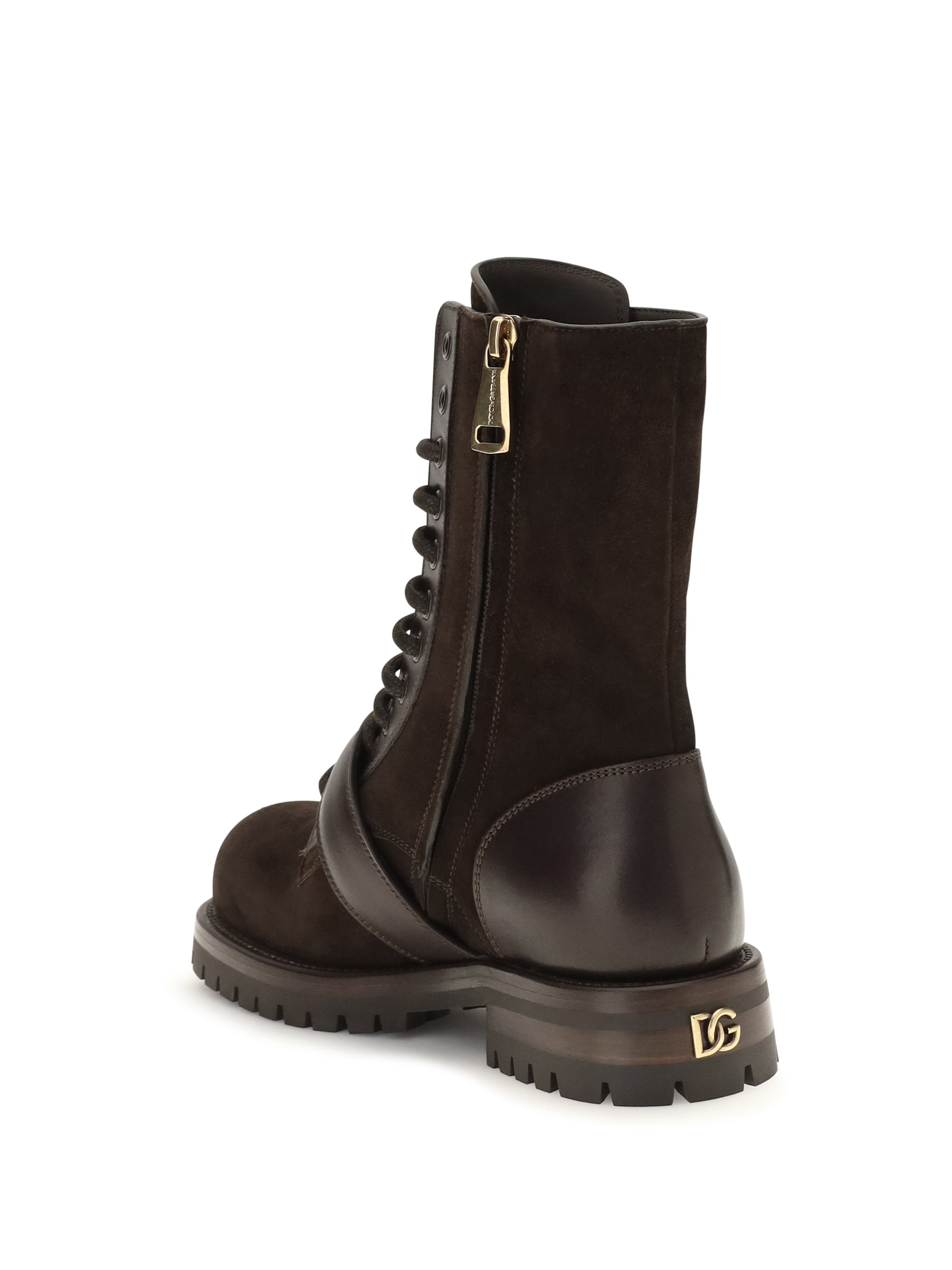 leather and suede buckle ankle boots