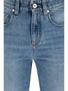 retro denim pants with monili