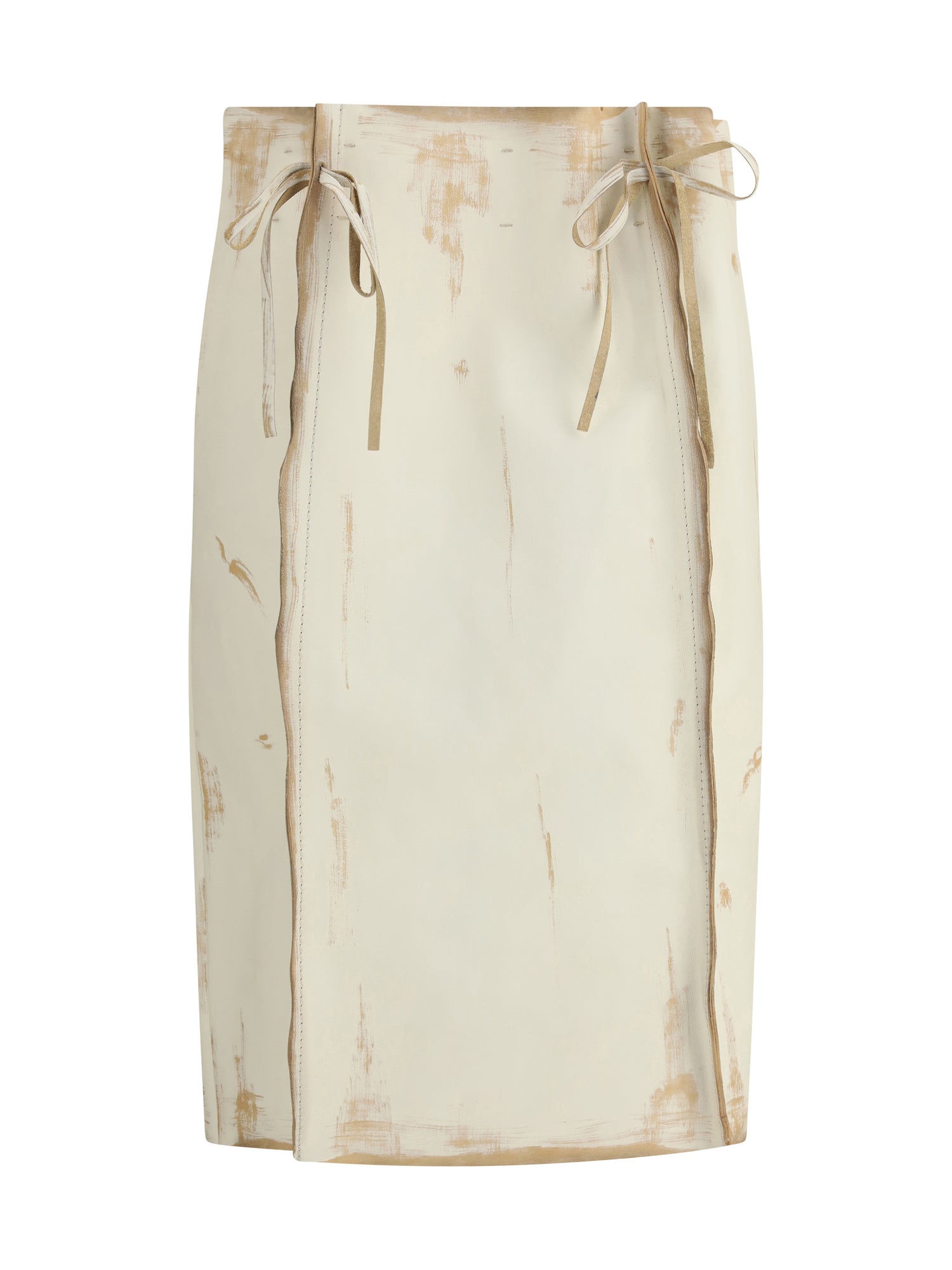 PRADA 40 midi leather skirt