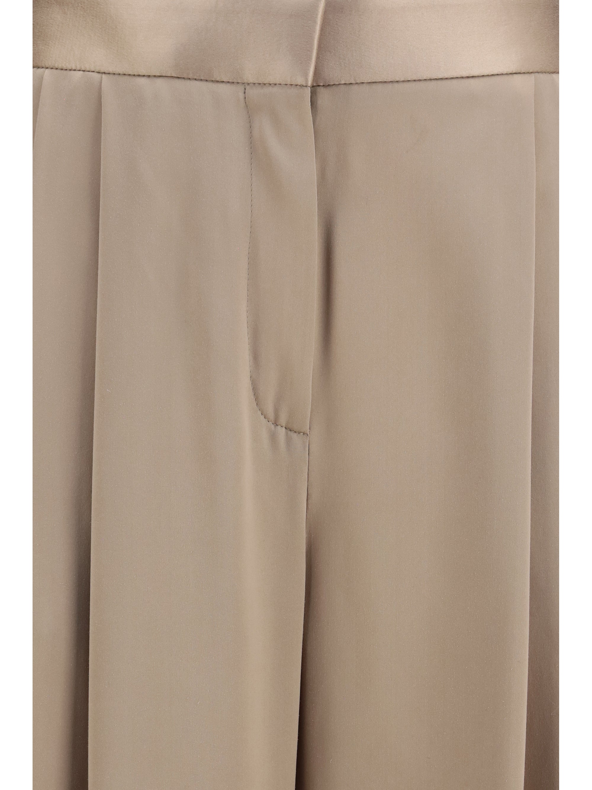 straight silk pants