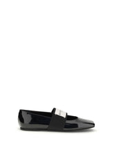GIVENCHY 36 patent-leather squared ballerinas