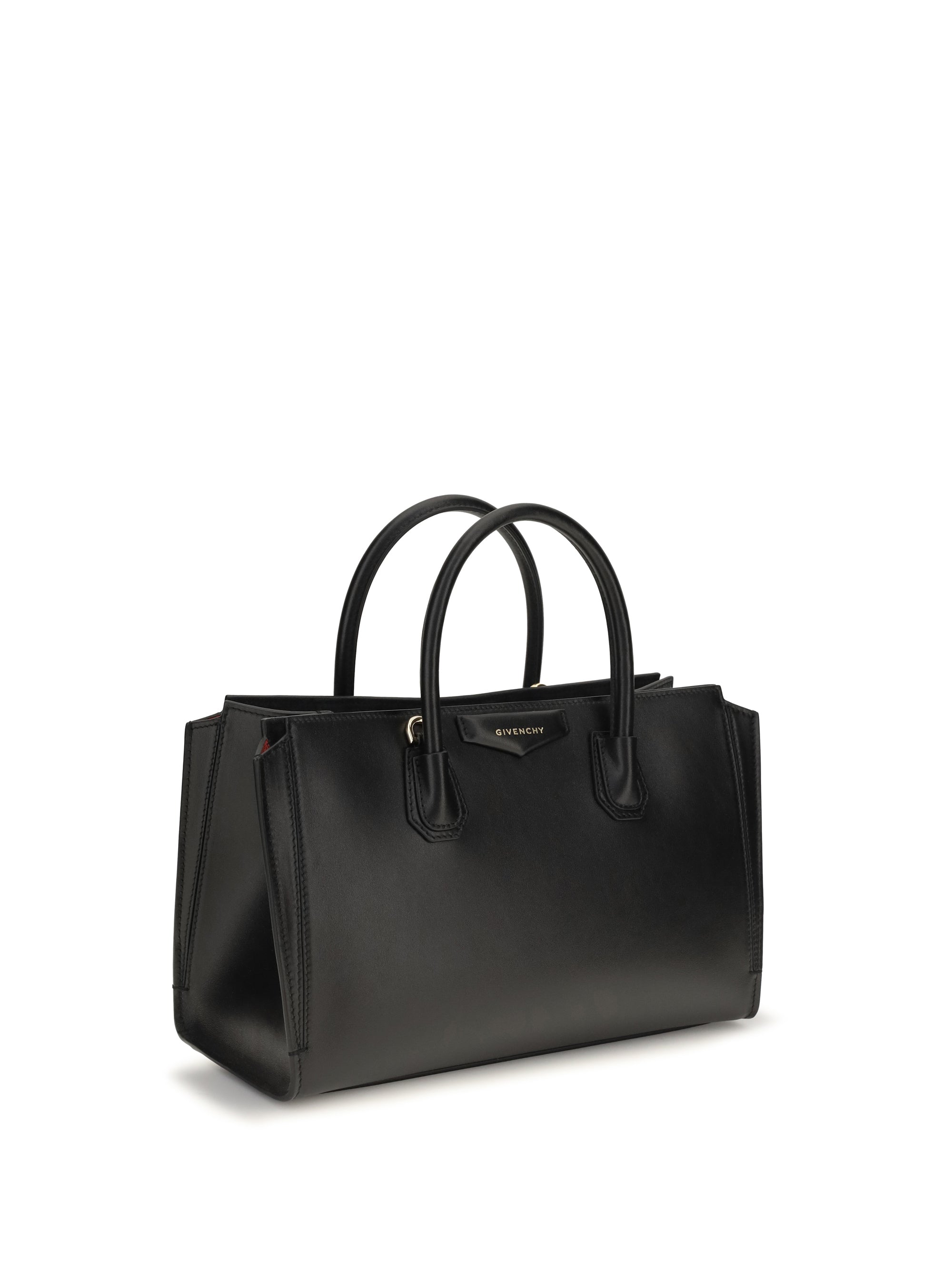 small antigona catchall glossy grained leather handbag
