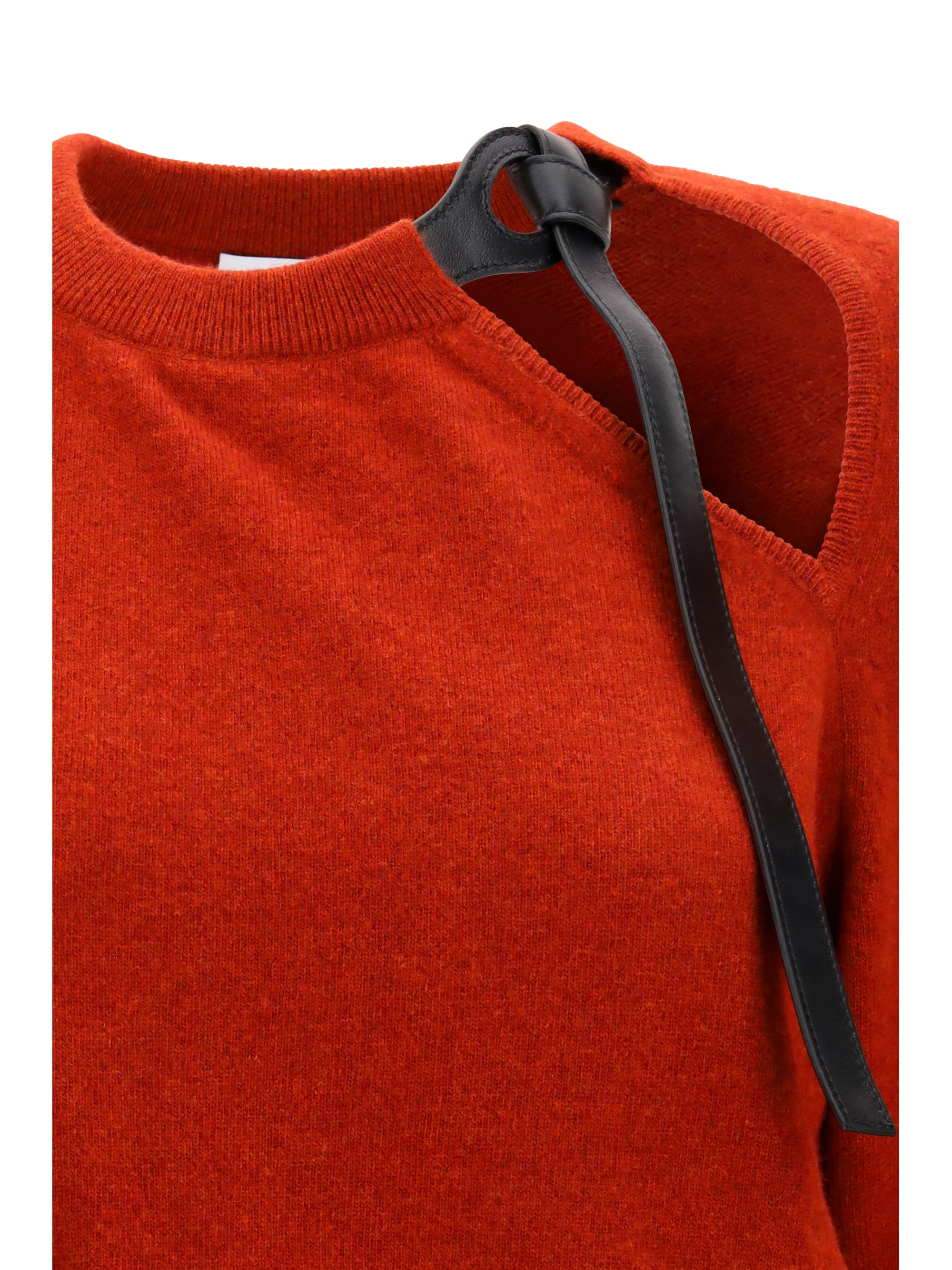 crewneck sweater with cut-out detail