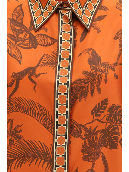 ALEMAIS 6 monkey dance silk shirt