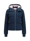 waxed technical puffer jacket with hood
