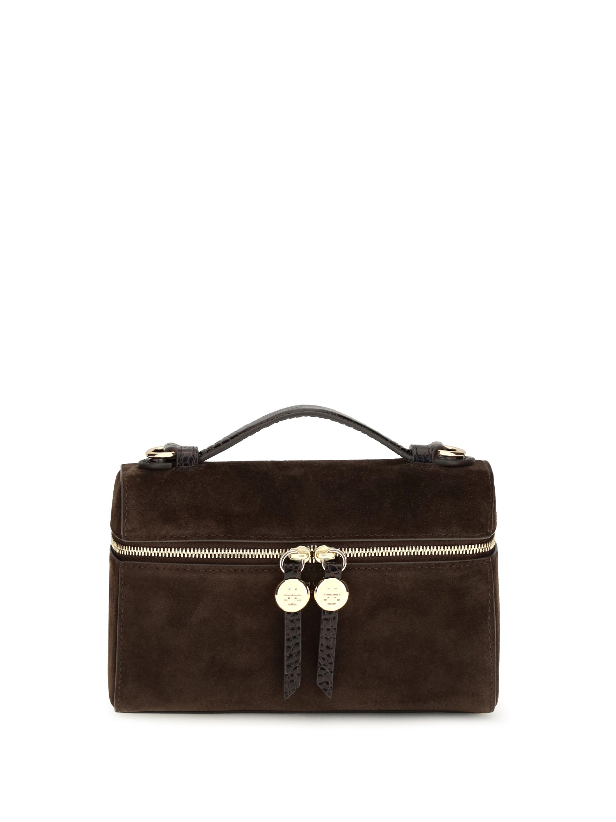 romy suede slim top handle