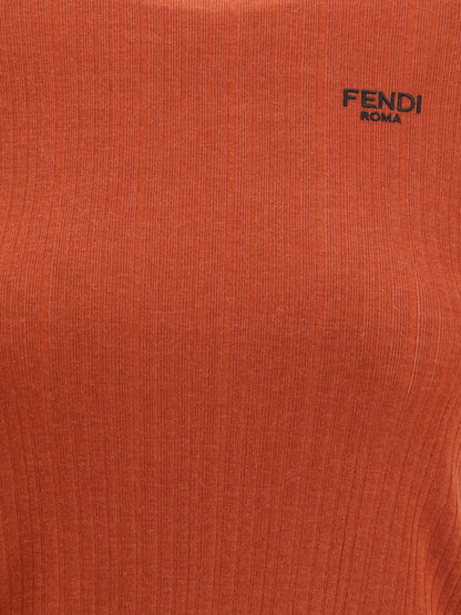 FENDI L short-sleeved virgin wool top