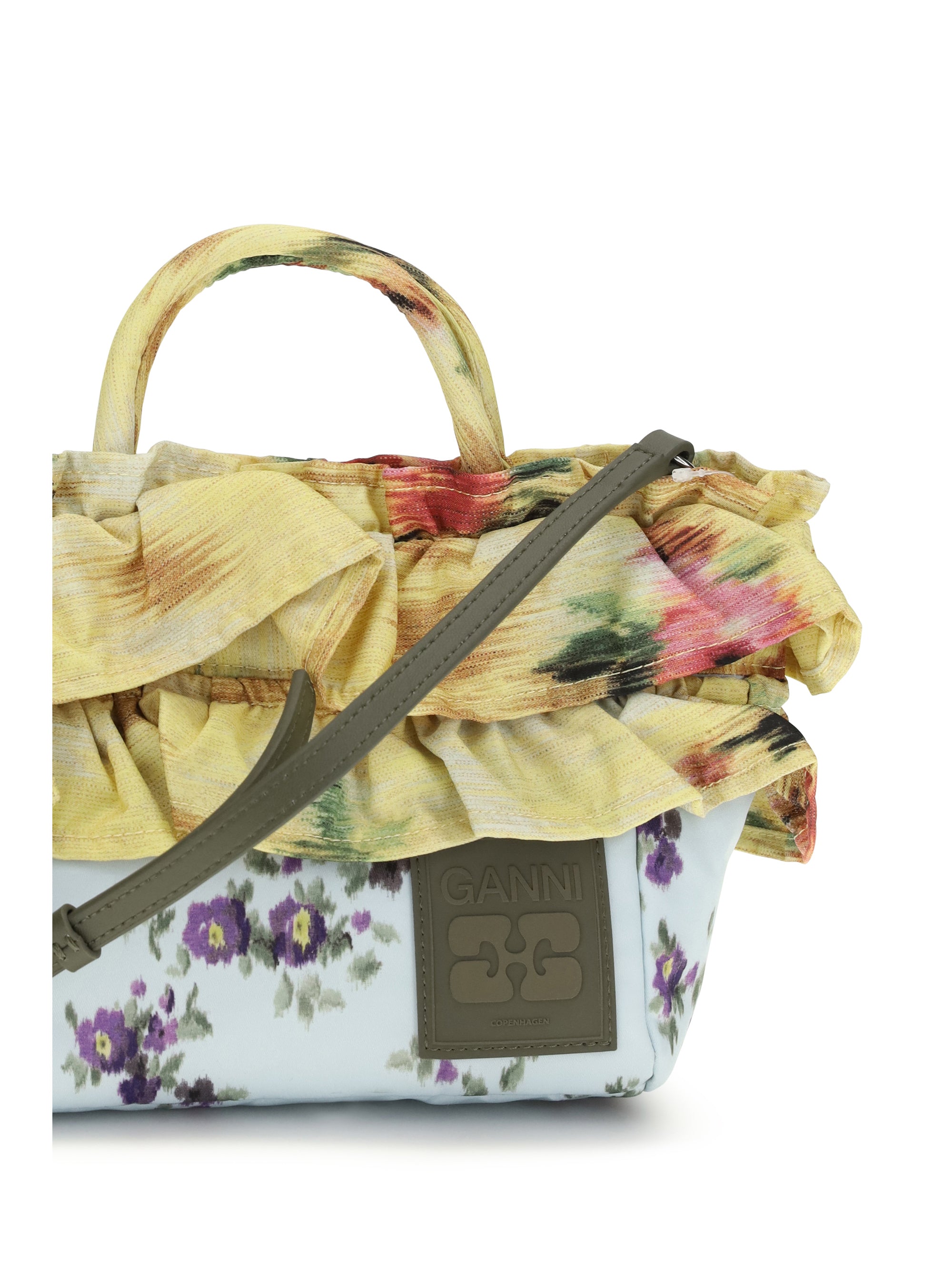 mini ruffle handbag with floral print