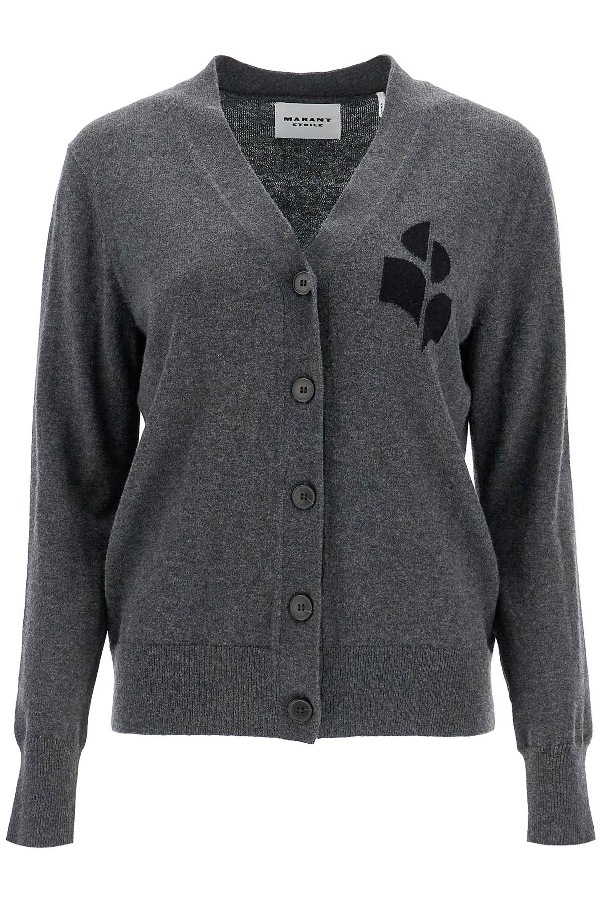 karin cardigan with logo intarsia