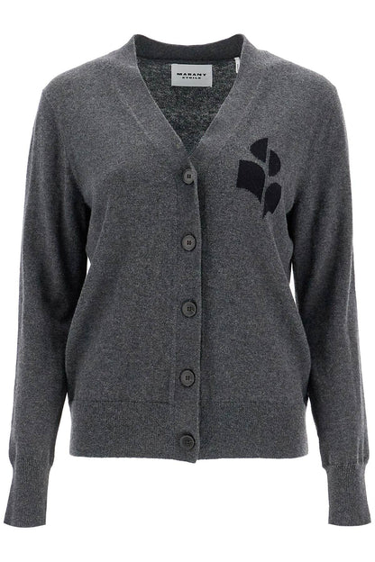 karin cardigan with logo intarsia