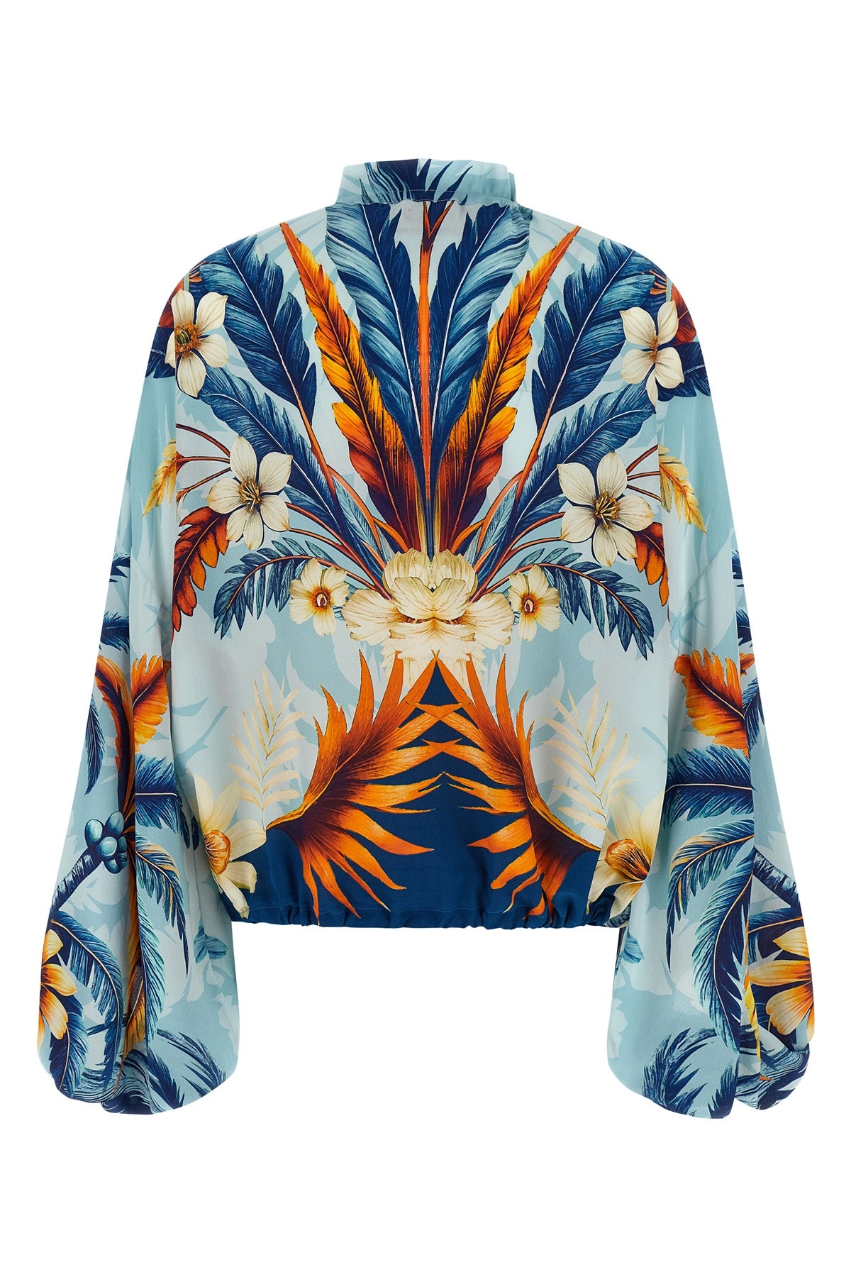 all over palm bouquet archilo crepe de chine silk shirt