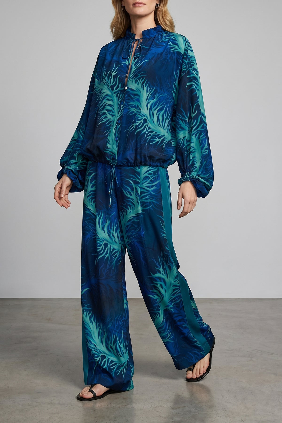 all over corals archilo crêpe de chine silk shirt