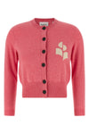newton cardigan in cotton and wool blend mélange