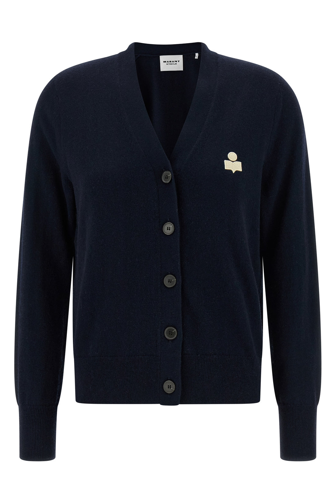 MARANT ETOILE 34 karina mélange cotton and wool blend cardigan