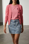 karina mélange cotton and wool blend cardigan