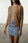 karina mélange cotton and wool blend cardigan