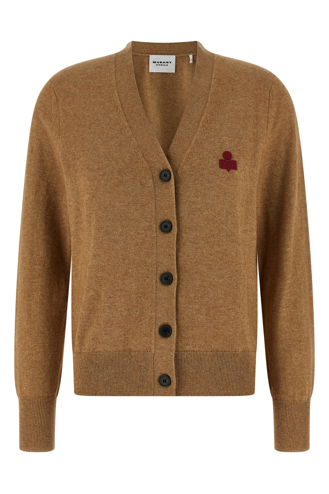 MARANT ETOILE 34 karina mélange cotton and wool blend cardigan
